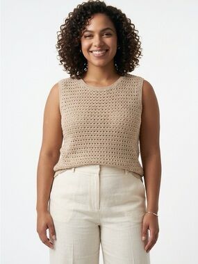 Hand crocheted vest with lurex